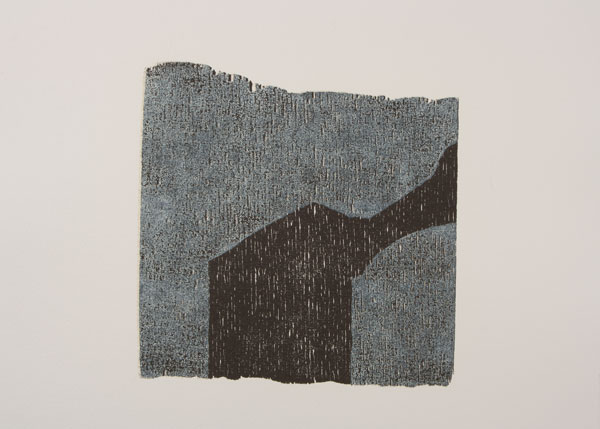 figur 2, 2010<br />Holzschnitt auf B&uuml;tten, 62 x 52 cm