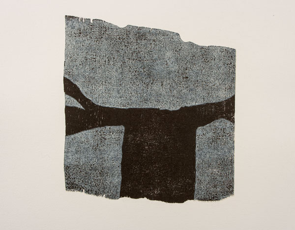 figur 3, 2010<br />Holzschnitt auf B&uuml;tten, 62 x 52 cm