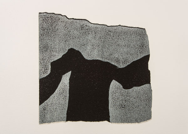 figur 6, 2010<br />Holzschnitt auf B&uuml;tten, 62 x 52 cm